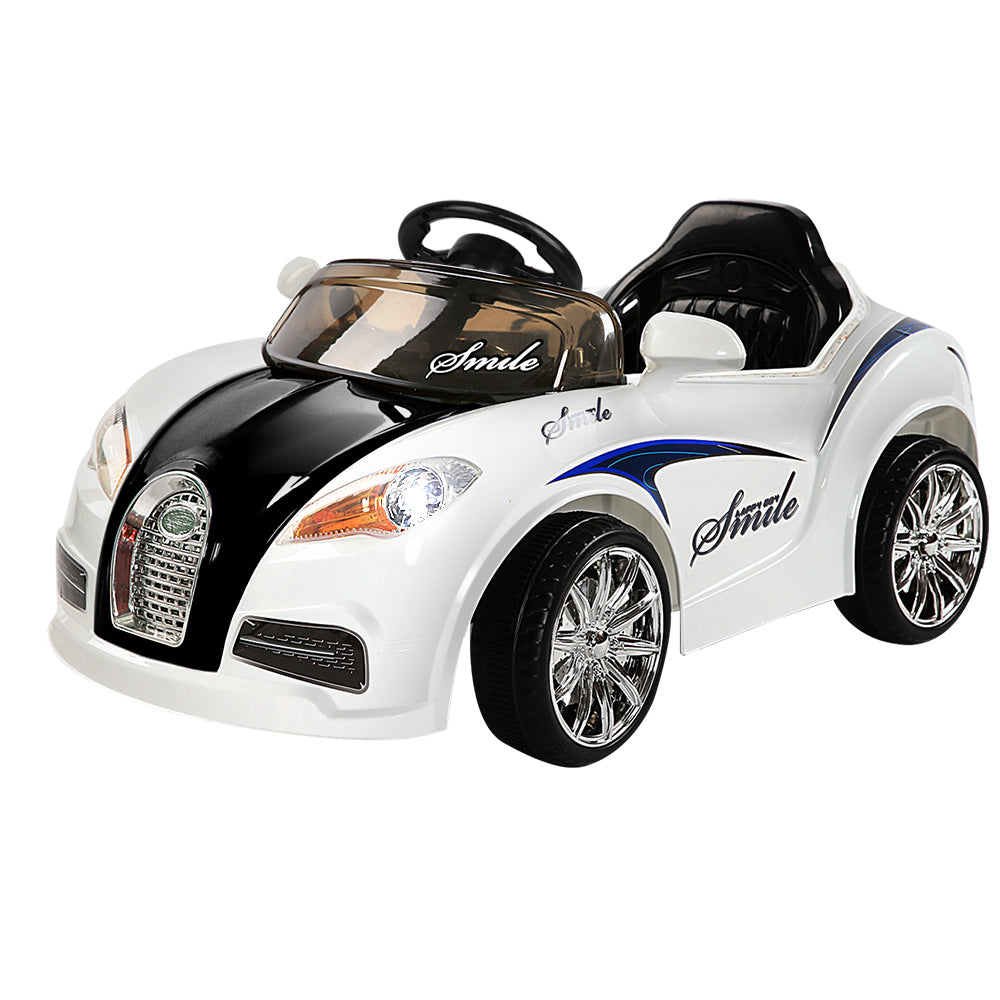 Rigo Ride On Car Toy Kids Electric Car 12V Battery White