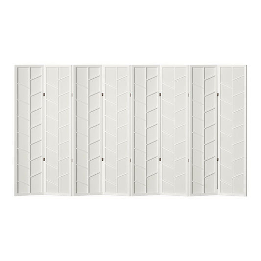 Artiss Room Divider Screen Privacy Wood Dividers Stand 8 Panel Archer White