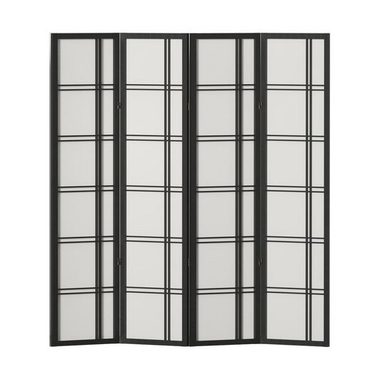 Artiss Room Divider Screen Privacy Wood Dividers Stand 4 Panel Nova Black