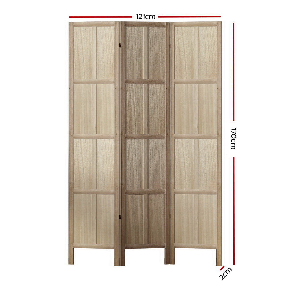 Artiss Jade Room Divider Screen Privacy Wood Dividers Stand 3 Panel Brown