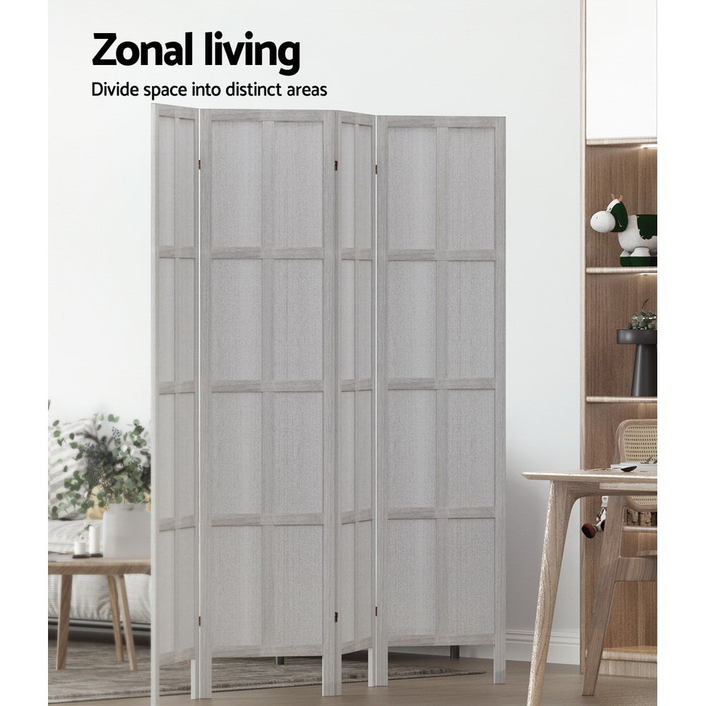 Artiss Jade Room Divider Screen Privacy Wood Dividers Stand 4 Panel White