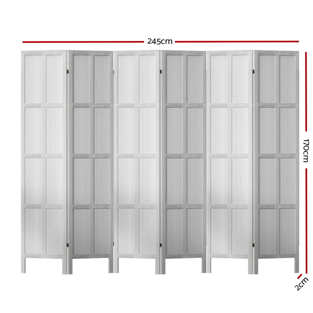 Artiss Jade Room Divider Screen Privacy Wood Dividers Stand 6 Panel White