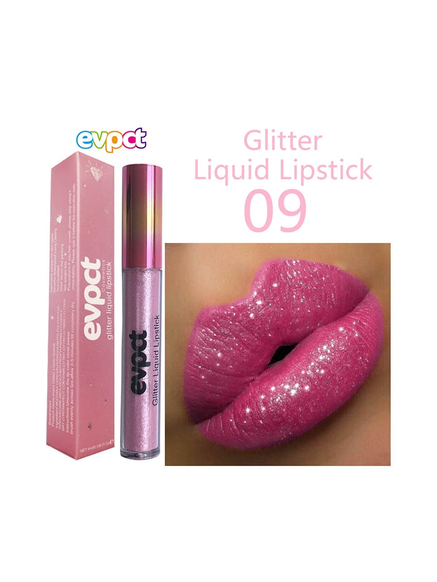 Matte Glitter Liquid Lipstick - 18 Colors of Waterproof Diamond Shimmer and Pearl Lip Gloss for a Sexy Makeover