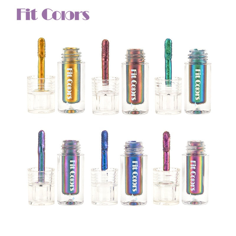 6 Color Shiny Metallic Glossy Face Decorating Liquid Eyeshadow Lipgloss Metallic Lipstick Optical Chameleons Eye Glitter Pigment