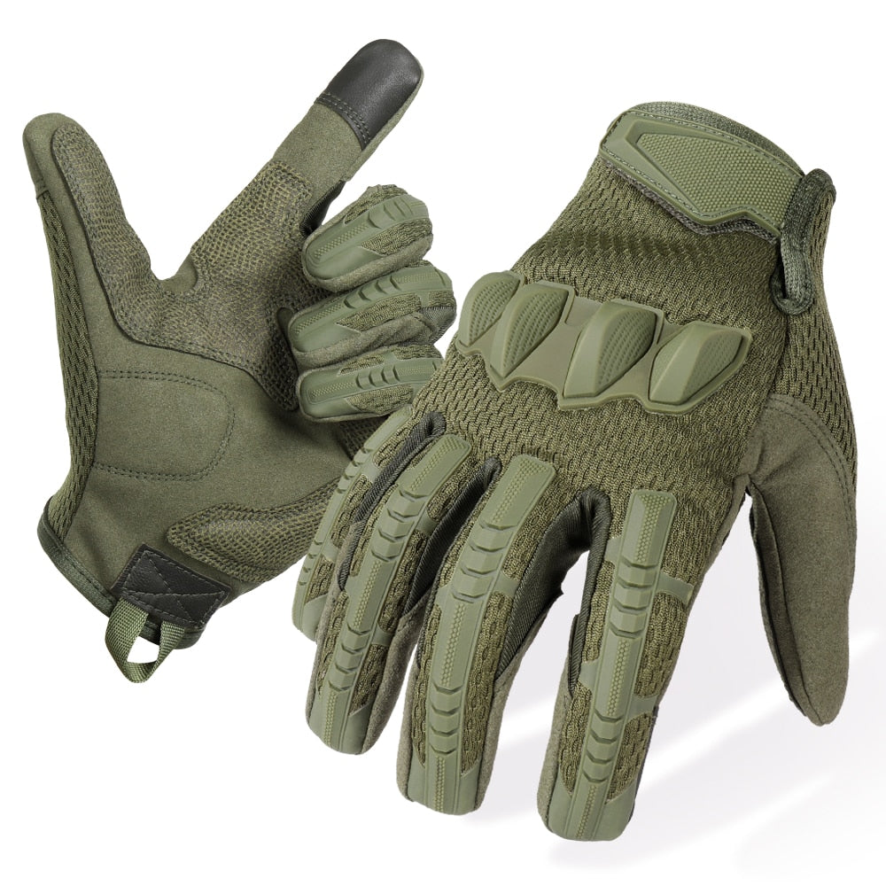 Tactical Military Full-Fingered Touchscreen Rubber Protective Gloves