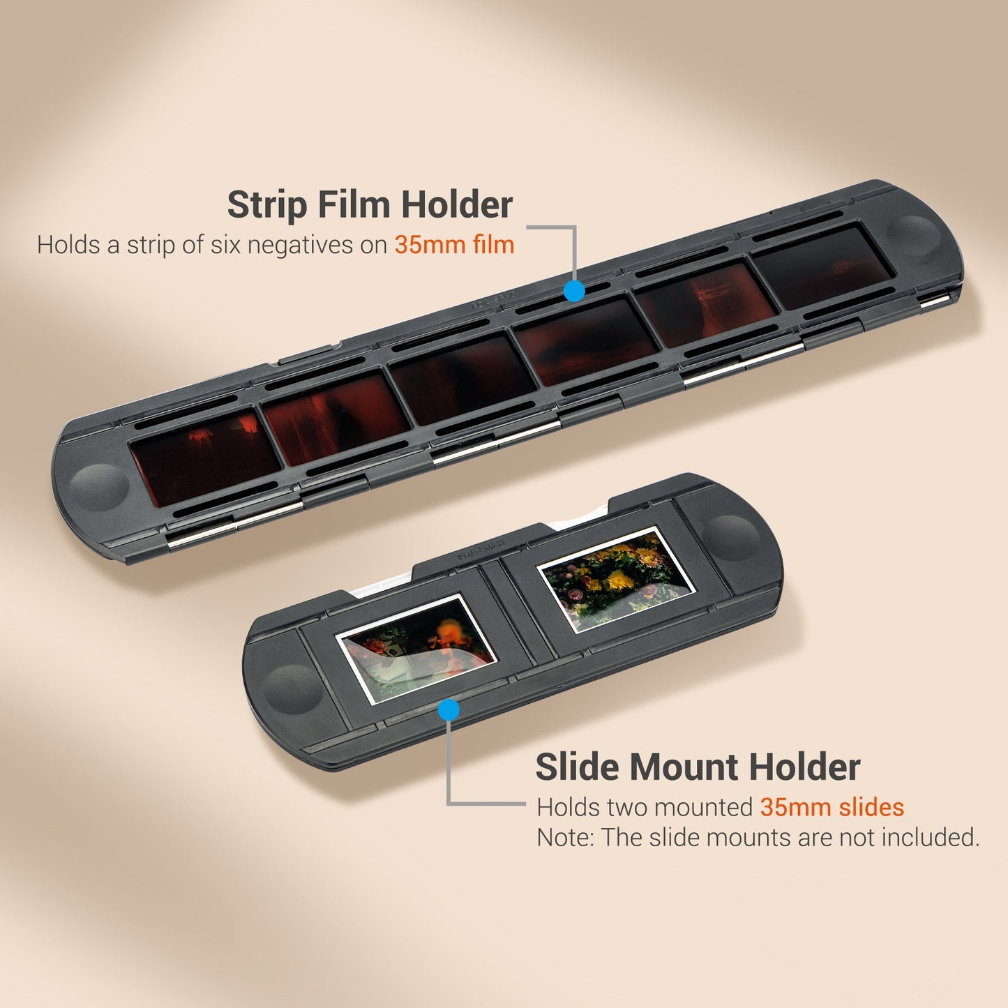 JJC Film Scanner Kit with LED Light for Scanning Negatives, 35mm Film Strip and Slide Holder, Digital Converter for Photo Copying