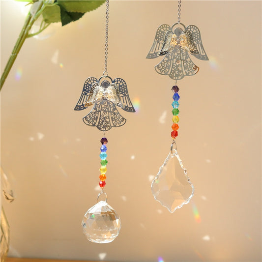 Crystal Sun Prisms Solar Hummingbird Owl Wind Chimes - Delight in the Enchanting Harmony of Nature's Beauty