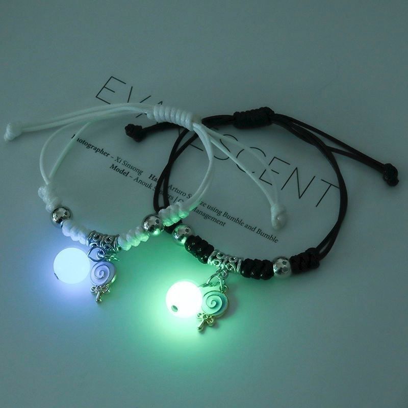 Handmade Adjustable Rope Luminous Star Moon Bracelet Set for Couples and Friends