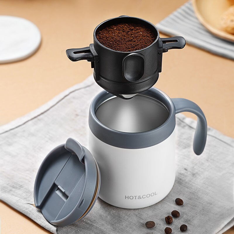 Portable Stainless Steel Coffee Drip Filter for Home Office Travel