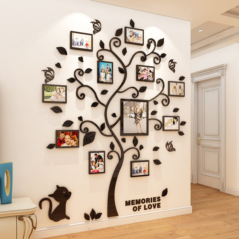 3D Acrylic Sticker Tree DIY Photo Frame for Living Room