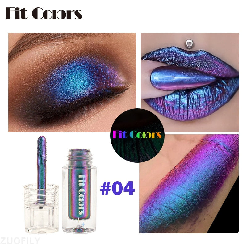 6 Color Shiny Metallic Glossy Face Decorating Liquid Eyeshadow Lipgloss Metallic Lipstick Optical Chameleons Eye Glitter Pigment