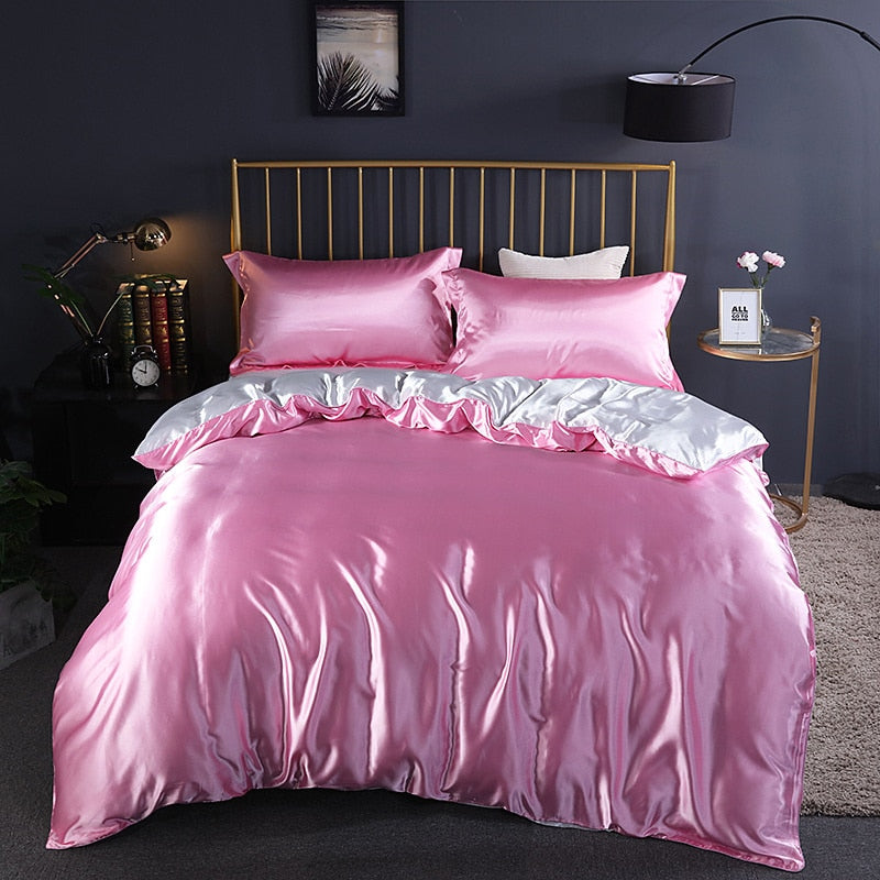 Luxury High-end Mulberry Silk-blending Fabric Fitted Bed Sheet Set