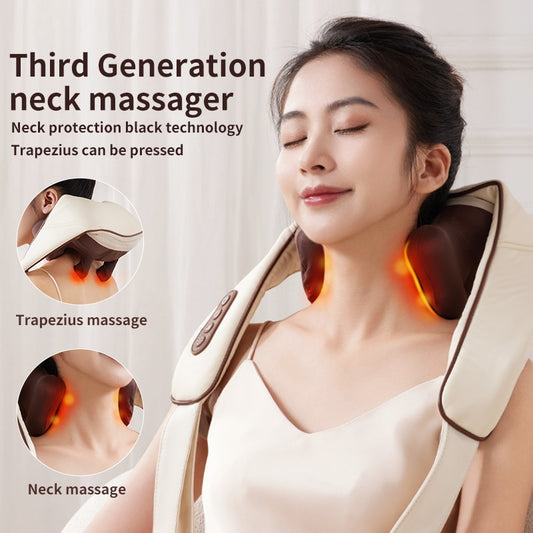 UltimateKnead™ Advanced Wireless Neck Massager with Human-Like Kneading Technology