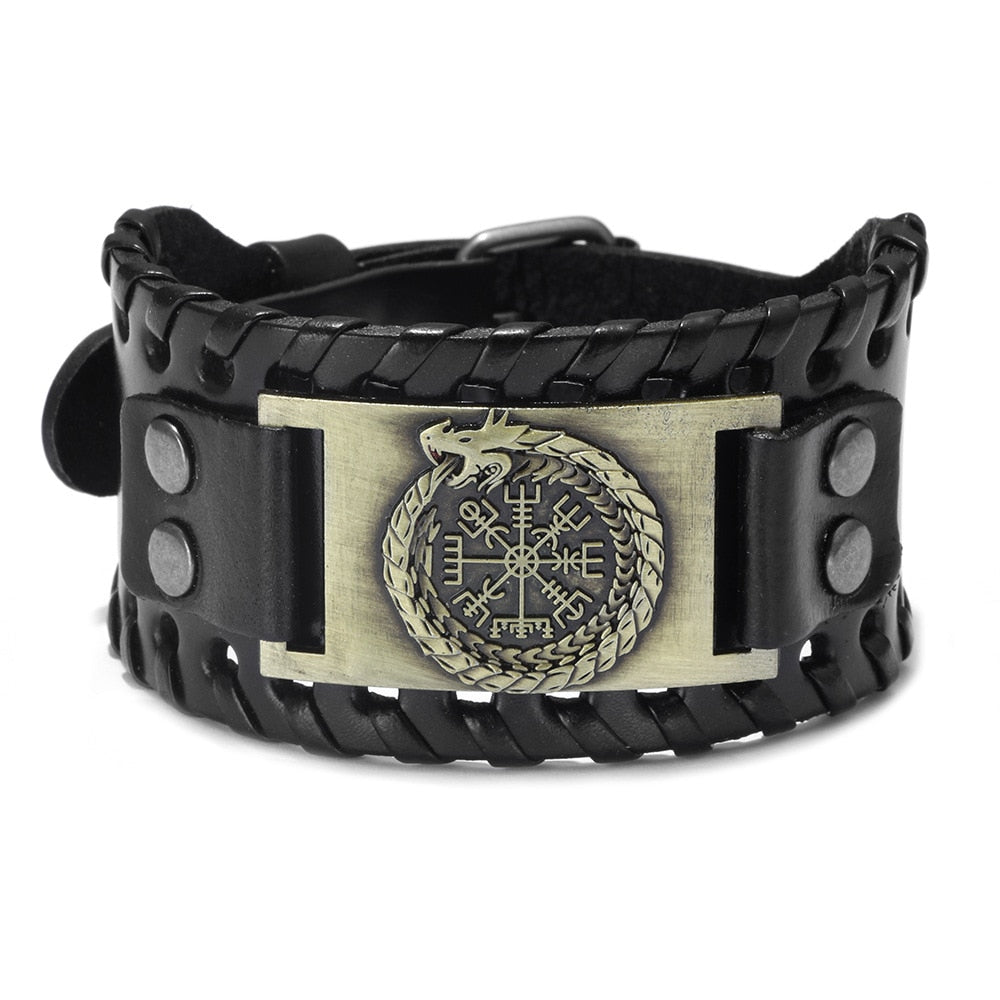 Trendy Viking Weave Leather Bracelet - Stylish Woven Jewelry Accessory for Fashionable Parties and Gifts