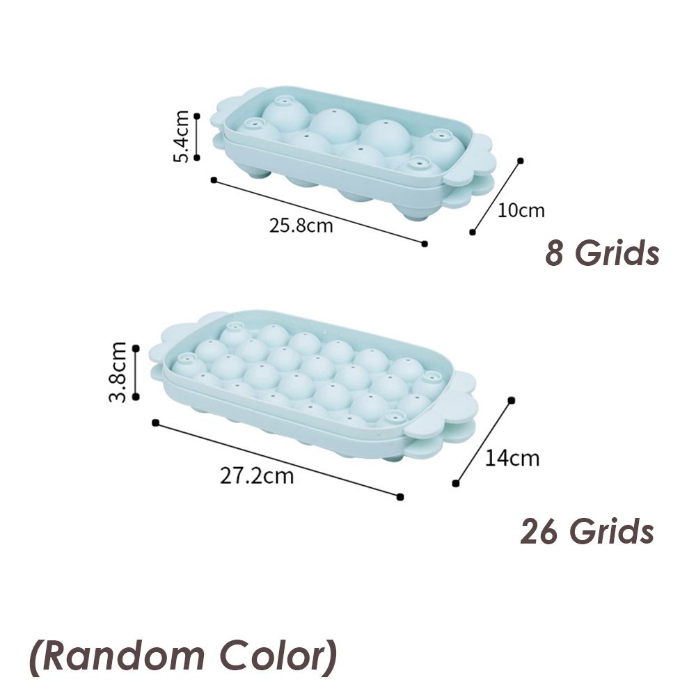 8/26 Grid Macaron-Colored PP Ice Ball Molds with Lid for Home Bar, Party, Whisky, Ice Cream