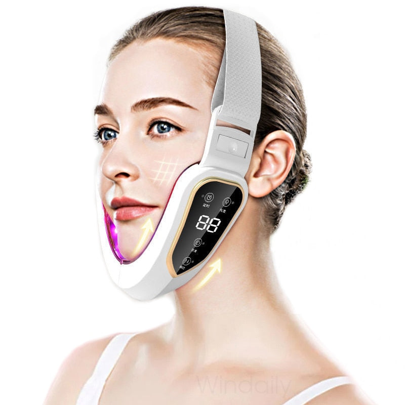 Facial Lifting and Slimming Massager with LED Photon Therapy, Vibration, and a Double Chin and Cheek Lift Design