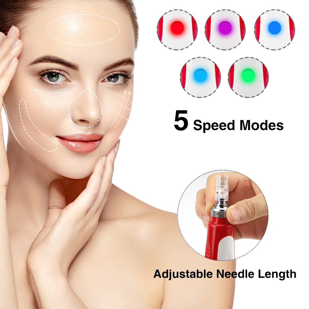 Micro Needle Dermapen for Face Tightening, Scar Reduction, and Wrinkle Removal