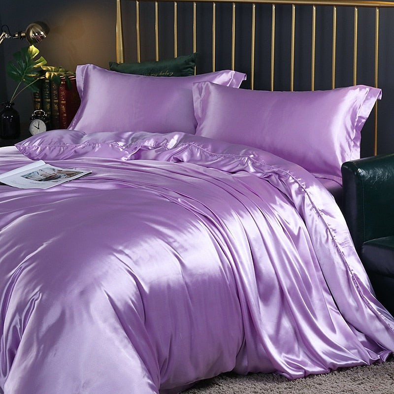 Luxury High-end Mulberry Silk-blending Fabric Fitted Bed Sheet Set