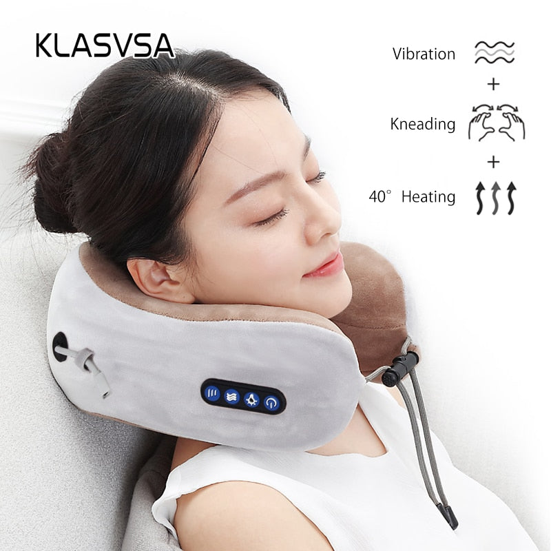 Portable U-shaped Pillow Electric Neck Massager for Shoulder and Cervical Massage – Ideal for Relaxation at Home, in the Car, or Outdoors