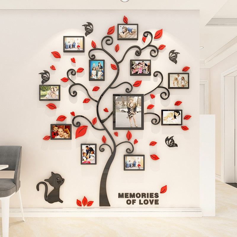 3D Acrylic Sticker Tree DIY Photo Frame for Living Room