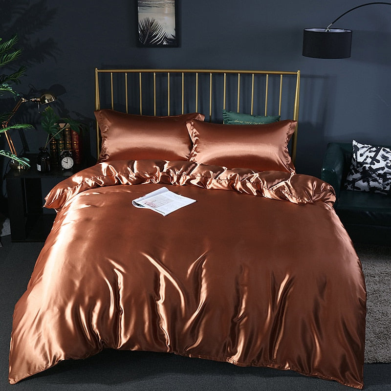 Luxury High-end Mulberry Silk-blending Fabric Fitted Bed Sheet Set