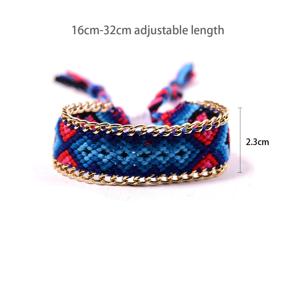 Handcrafted Bohemian Bracelet - A Vibrant Rainbow Weave of Vintage Cotton Rope, Perfect for Summer Beach, Yoga and Ethnic Inspired Style