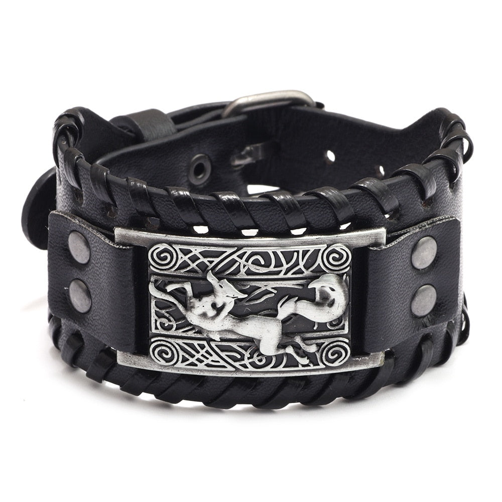 Trendy Viking Weave Leather Bracelet - Stylish Woven Jewelry Accessory for Fashionable Parties and Gifts