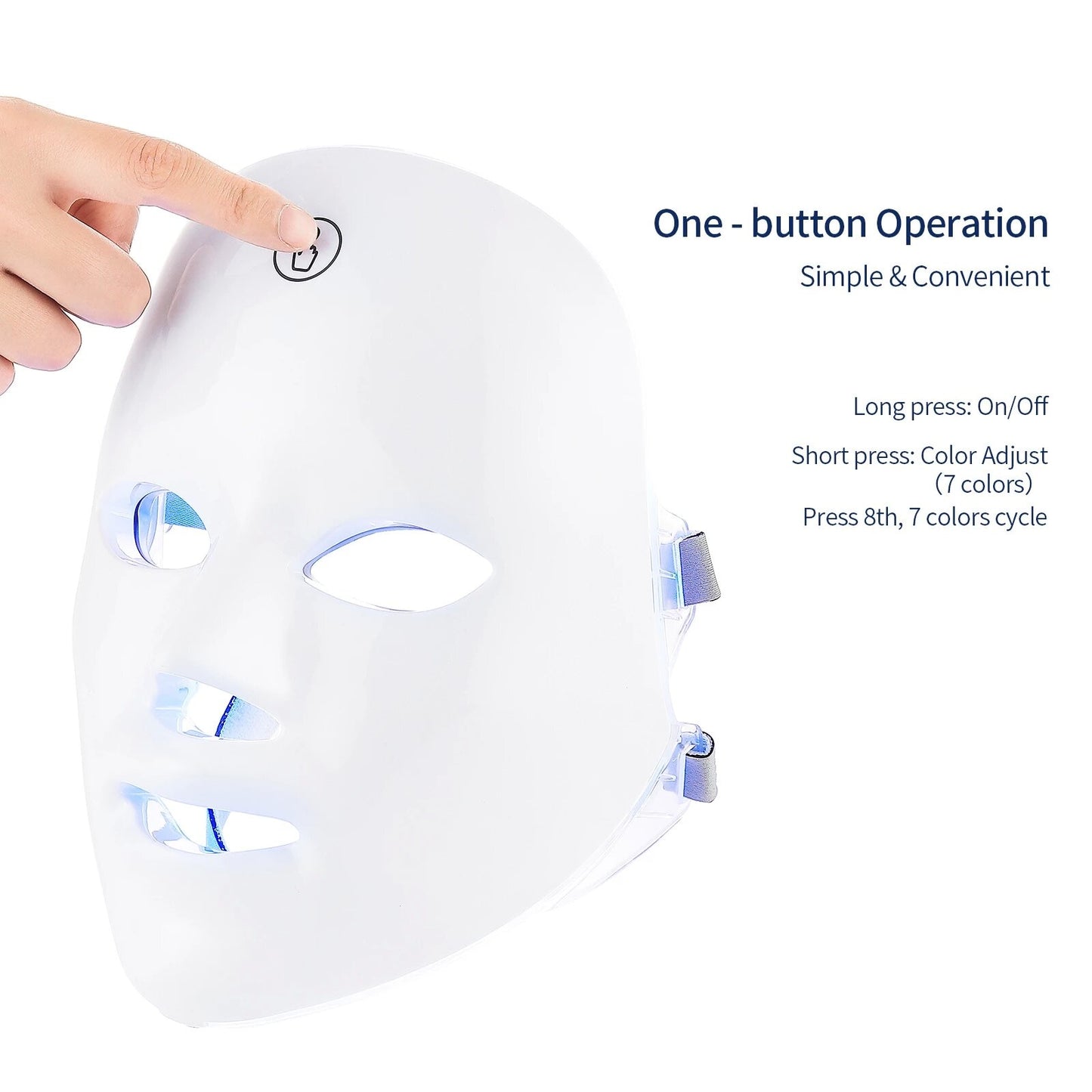 Light Therapy Facial Mask with 7 LED Colors for Skin Rejuvenation, Wrinkle Reduction, and Acne Care