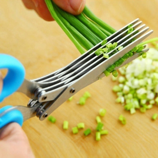 Multi-Layered Stainless Steel Kitchen Scissors: Versatile Vegetable Cutter and Herb Chopper for Scallions, Laver, Spices, and More Accessories