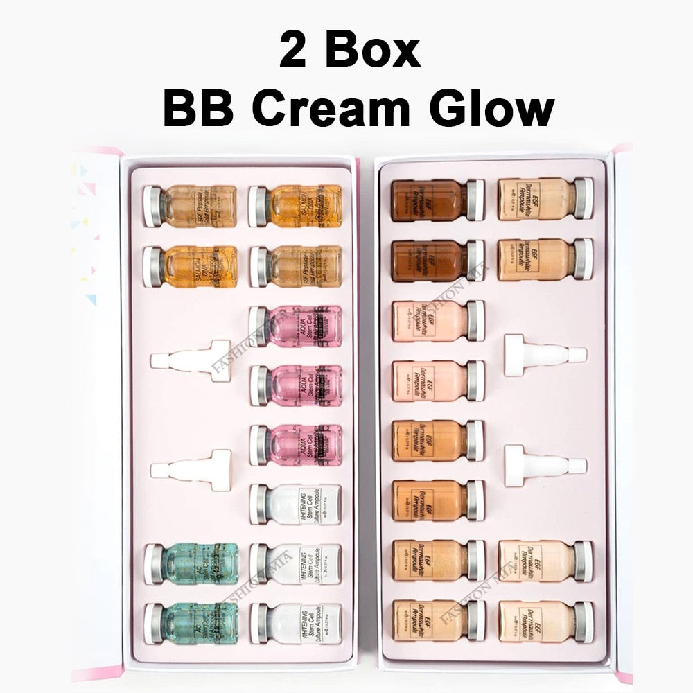 2 Box BB Cream and Serum Ampoule Starter mix Kit for effective brightening and Anti-Aging