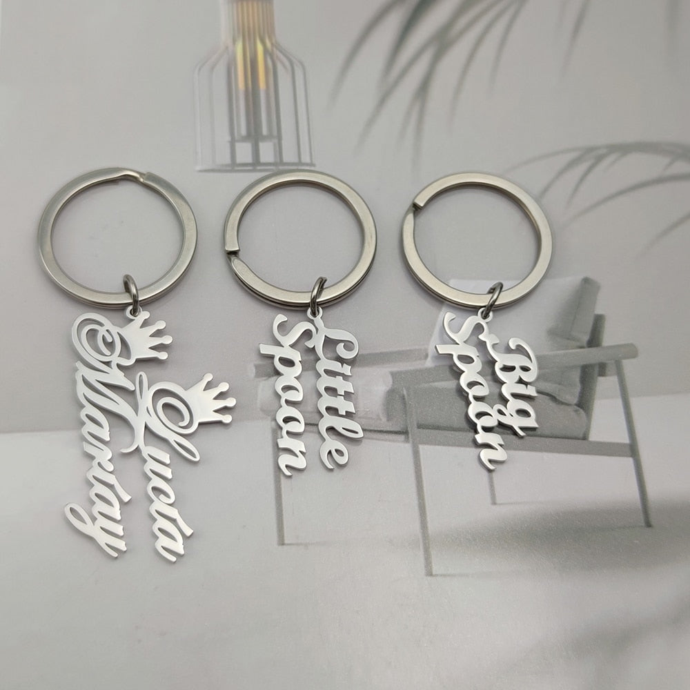 Personalized Stainless Steel Custom Name Keychain: A Meaningful Gift for Men and Women - Stylish and Practical Keyring and Key Tag