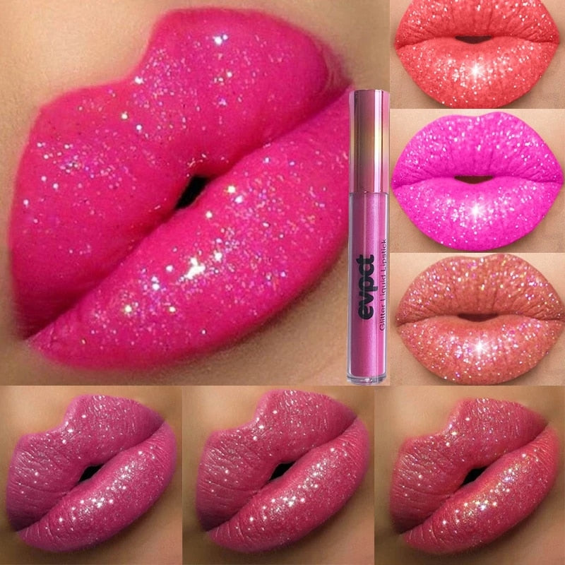 Matte Glitter Liquid Lipstick - 18 Colors of Waterproof Diamond Shimmer and Pearl Lip Gloss for a Sexy Makeover