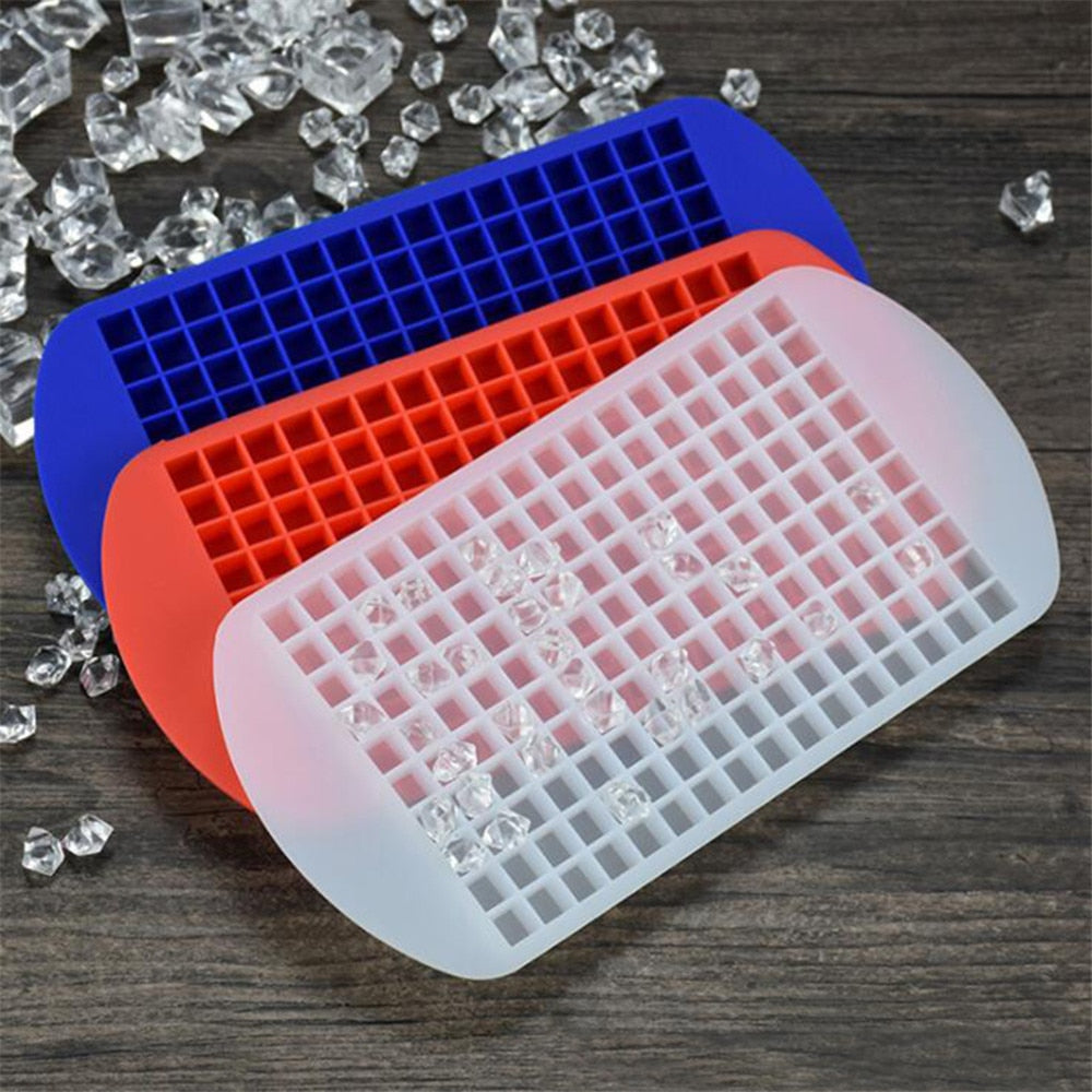 Square Silicone Ice Cube Maker with 160 Grids for DIY Creative Small Ice Cubes - Kitchen Accessory for Fruit Ice