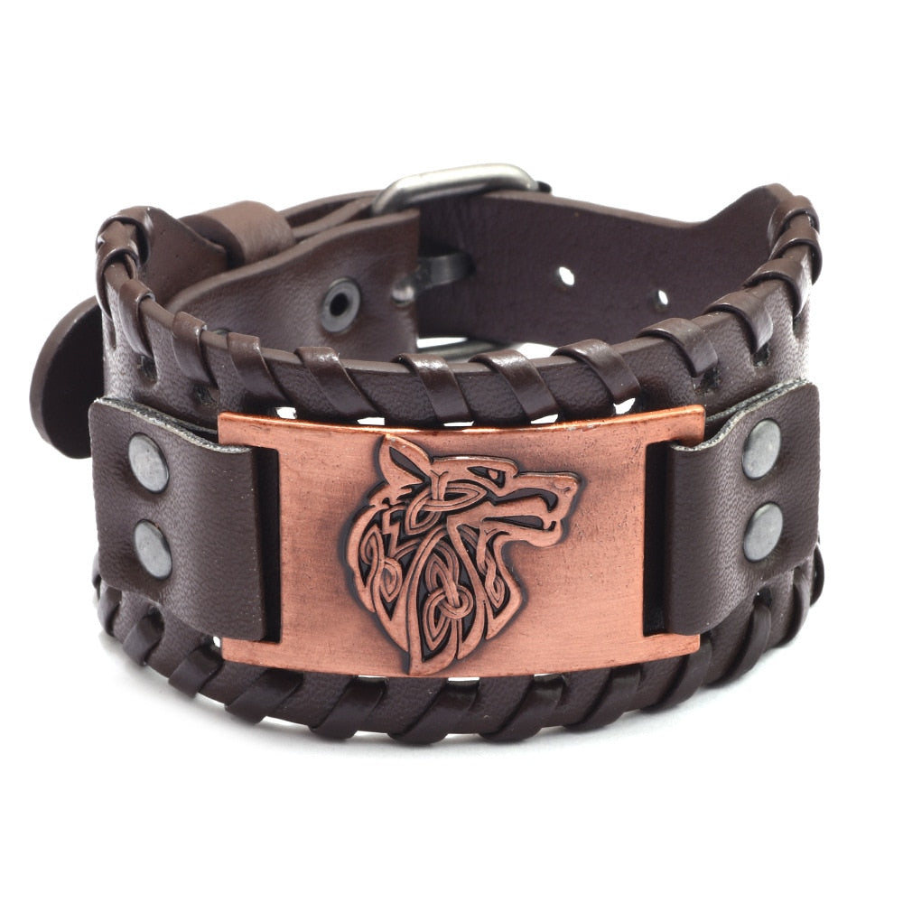 Trendy Viking Weave Leather Bracelet - Stylish Woven Jewelry Accessory for Fashionable Parties and Gifts