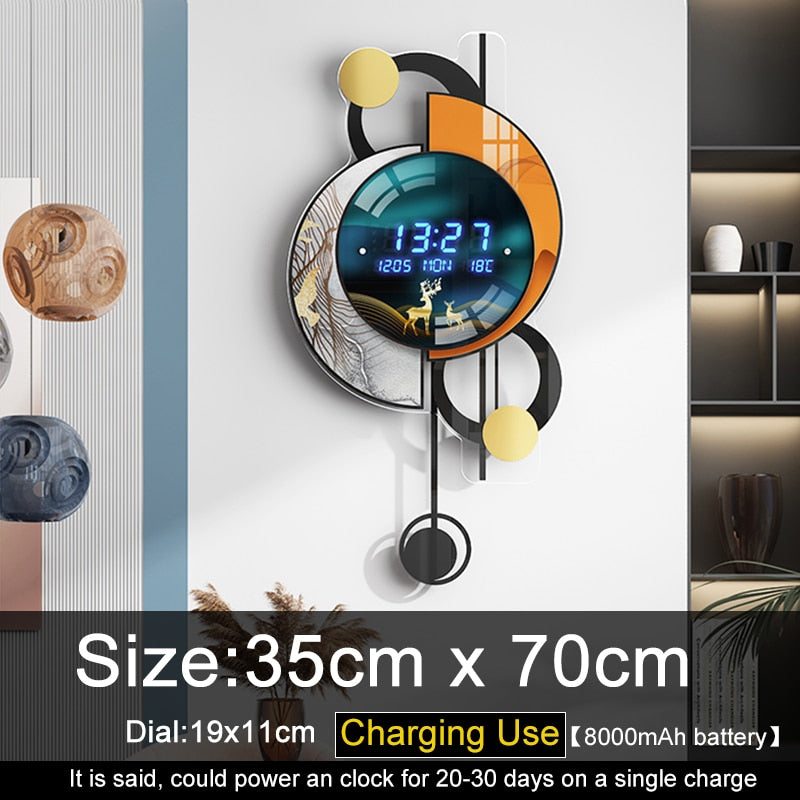 Luminous 3D Digital LED Wall Clock - Silent Electronic Creative Home Decor with Jumping Second Feature Second Clock Home Decoration