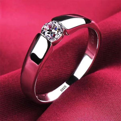 YHAMNI 100% Real Certified Tibetan Silver Rings for Women Men High Quality Round Zircon Wedding Engagement Band Gift Jewelry