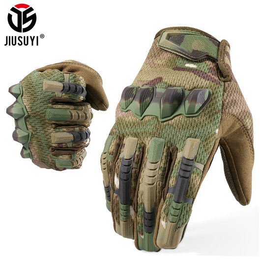 Tactical Military Full-Fingered Touchscreen Rubber Protective Gloves