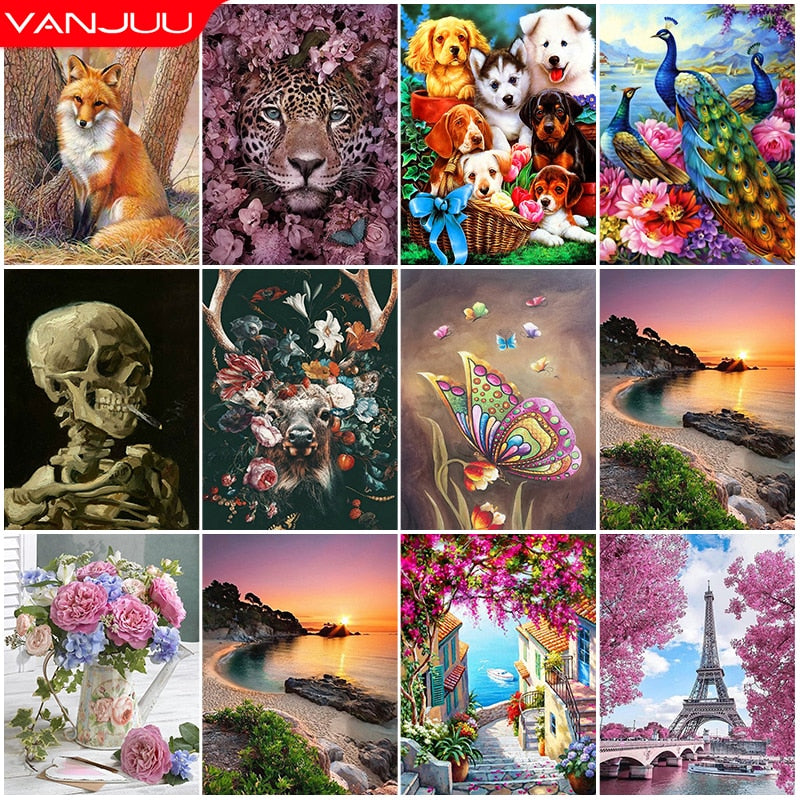 5D Diamond Painting Kit - Complete Circle Resin Mosaic Landscape Animal Diamond Embroidery Picture with Rhinestones - DIY Home Decor Gift