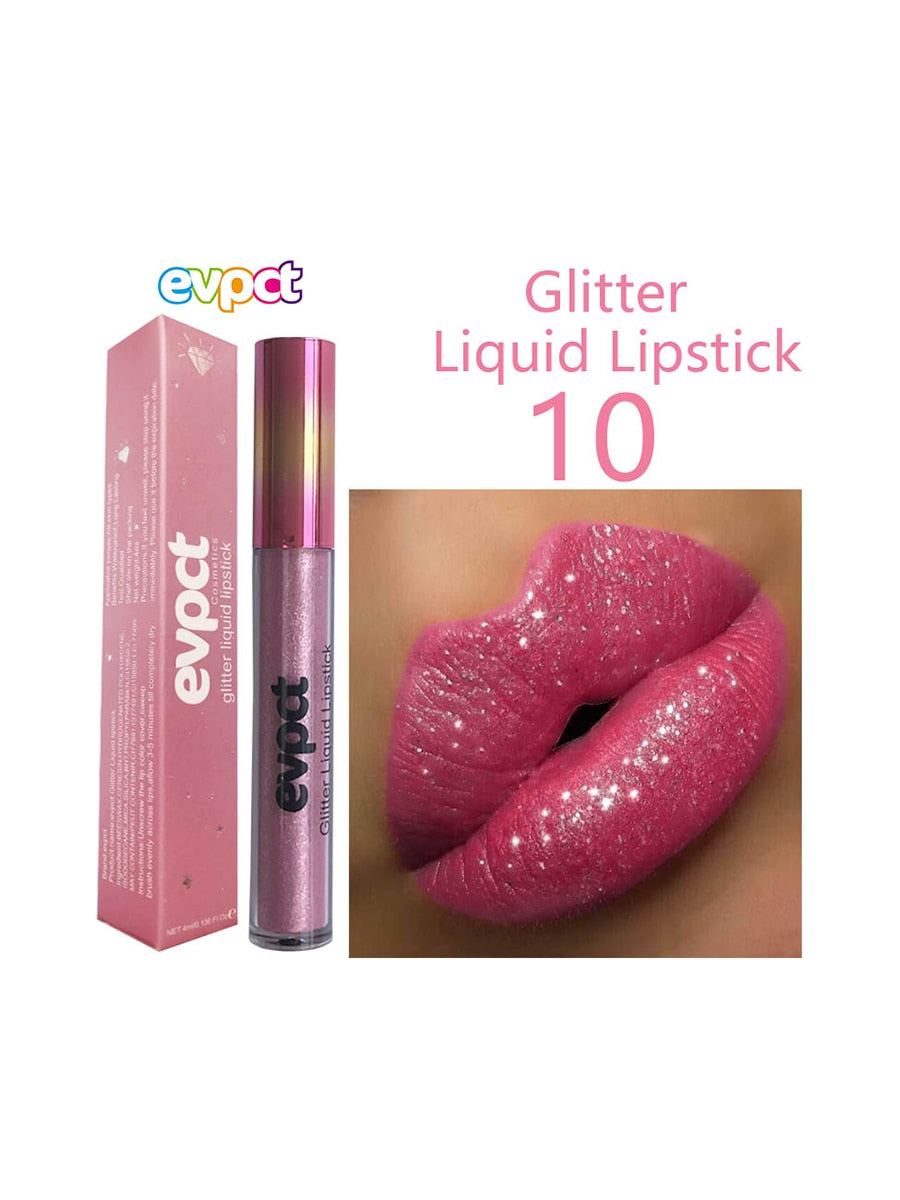 Matte Glitter Liquid Lipstick - 18 Colors of Waterproof Diamond Shimmer and Pearl Lip Gloss for a Sexy Makeover