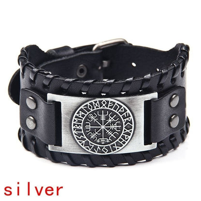 Trendy Viking Weave Leather Bracelet - Stylish Woven Jewelry Accessory for Fashionable Parties and Gifts