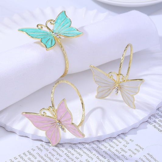 Butterfly Napkin Rings Hotel Napkin Buckles Home Dinner Napkin Holder Birthday Wedding Party Table Decorations