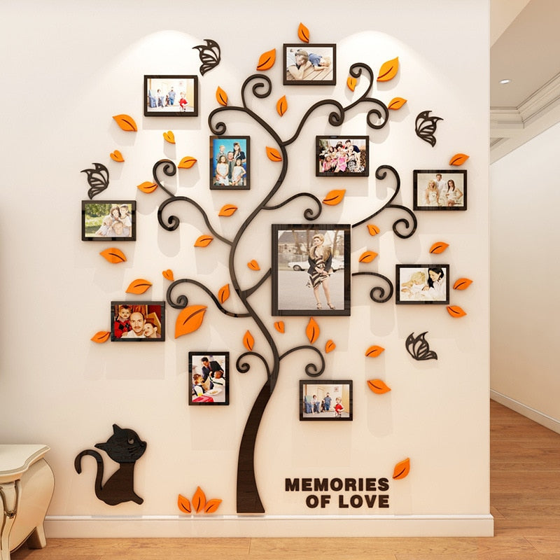 3D Acrylic Sticker Tree DIY Photo Frame for Living Room