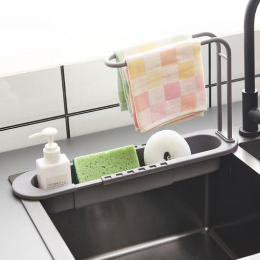 Revolutionary Kitchen Sink , Soap, Sponge and Towel Rack Organiser