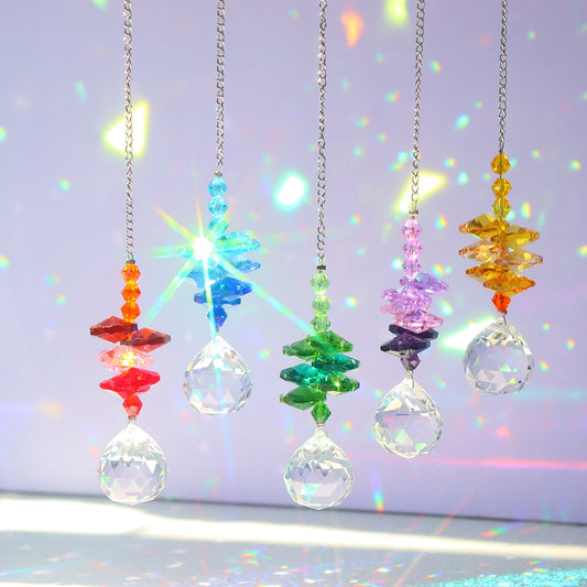 Crystal Wind Chime Pendants - Captivating Sun Light Catchers for Outdoor Garden and Home Decor