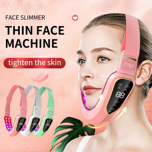 Facial Lifting and Slimming Massager with LED Photon Therapy, Vibration, and a Double Chin and Cheek Lift Design