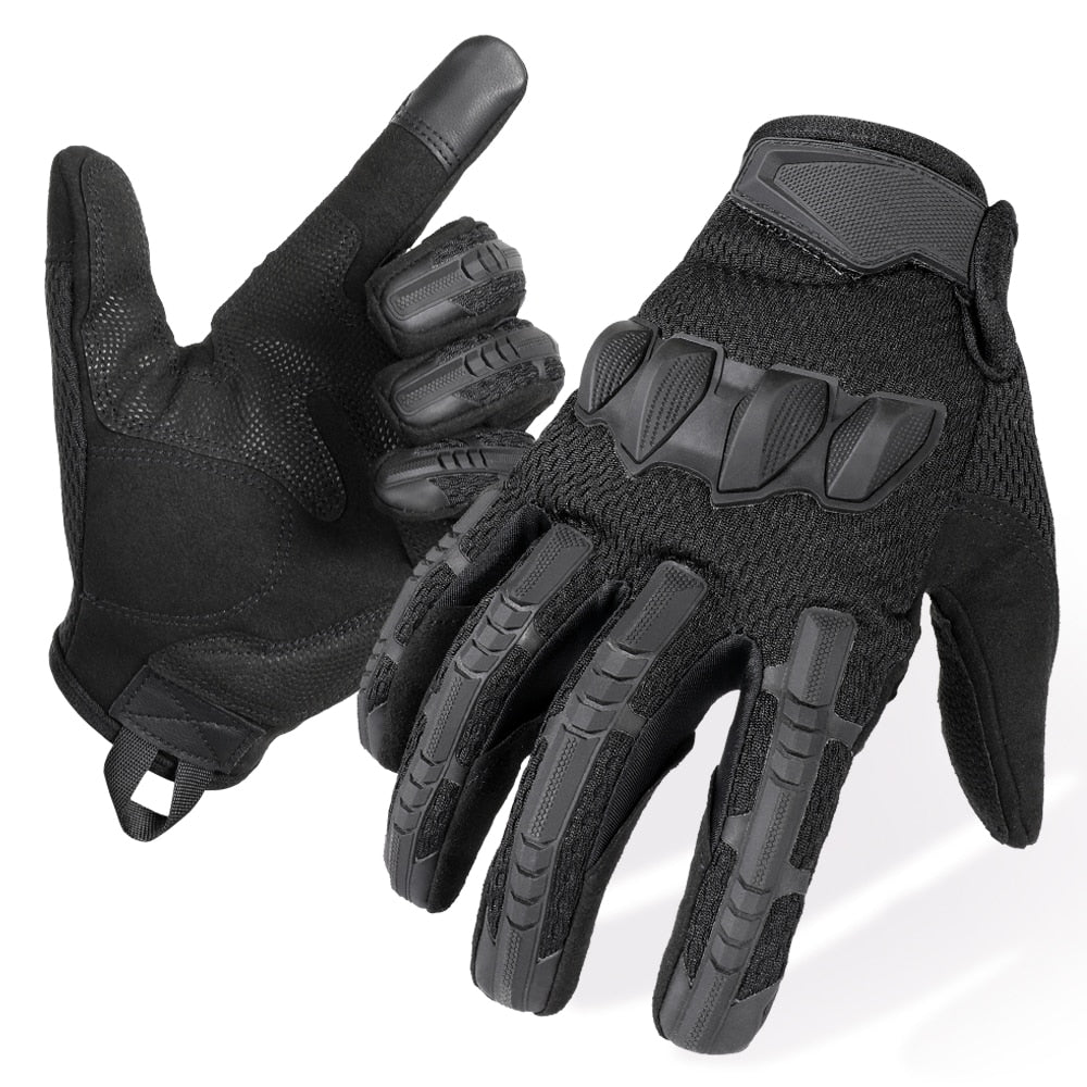 Tactical Military Full-Fingered Touchscreen Rubber Protective Gloves