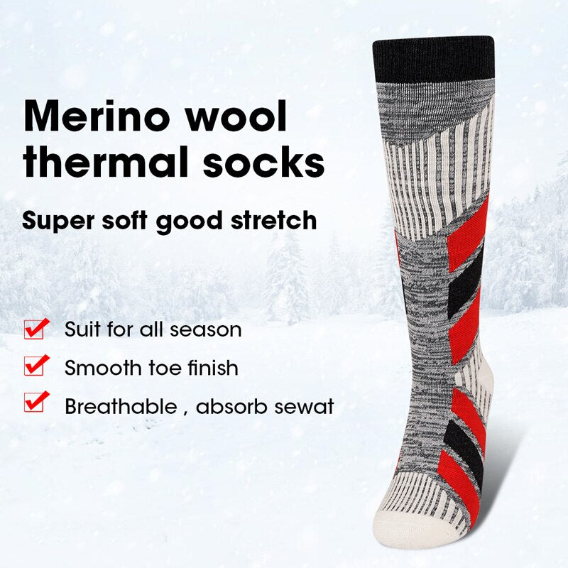 Merino Wool Thermal Socks for Men and Women: Ideal for Winter Sports, Bicycling, Electric Motorcycling, and Camping