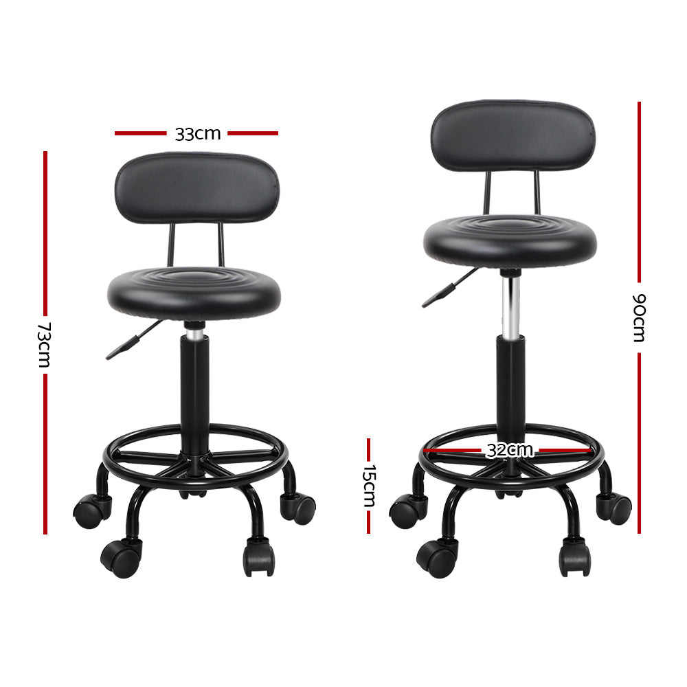 Artiss Salon Stool Swivel Chairs with Back Barber Beauty Hydralic Lift