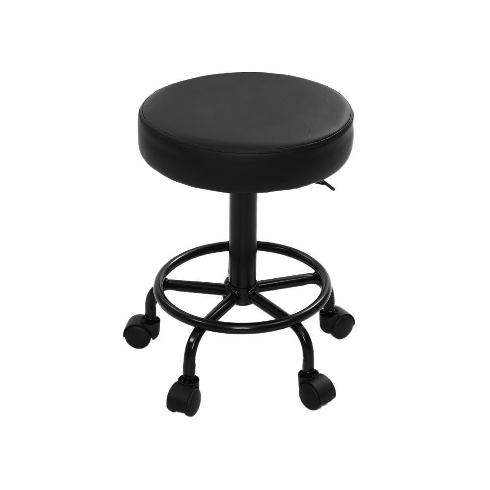 Artiss 2X Salon Stool Swivel Round Barber Hair Bar Stools Hydraulic Lift Black