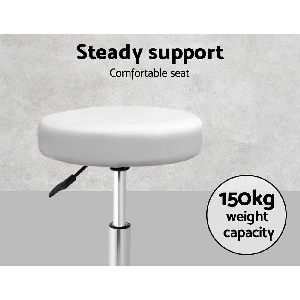 Artiss 2X Salon Stool Swivel Round Barber Hair Bar Stools Hydraulic Lift White